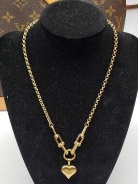 Elegant Horse shoe Stainless Steel Heart Pendant Chain Necklace